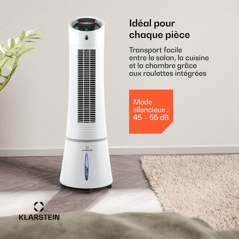 Skyscraper Ice 4-in-1 Rafraîchisseur d'air et Ventilateur 180 m³/h 30 W Oscillation mobile Télécommande
