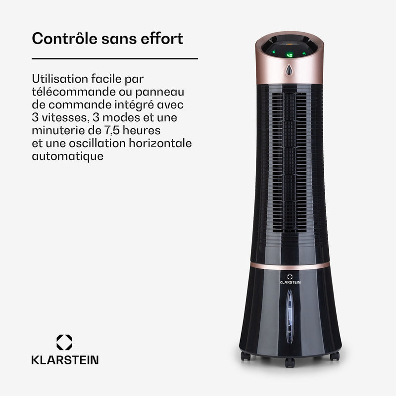 Skyscraper Ice 4-in-1 Rafraîchisseur d'air et Ventilateur 180 m³/h 30 W Oscillation mobile Télécommande