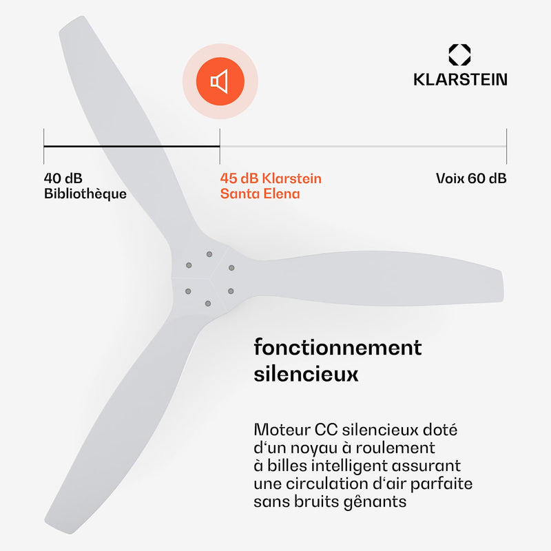Santa Elena Smart ventilateur de plafond 52 | 10260m³/h | 6 vitesses | télécommande | connecté