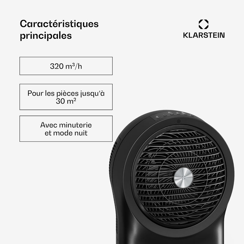 Rafraîchisseur d'air Whirlwind | 320 m³/h | 6 l | 30 m² | 2 packs de refroidissement | 3 modes | 60 W