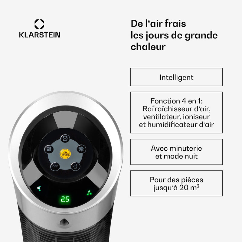 Skyscraper Ice 4-in-1 Rafraîchisseur d'air et  Ventilateur 180 m³/h 30 W Oscillation mobile Télécommande