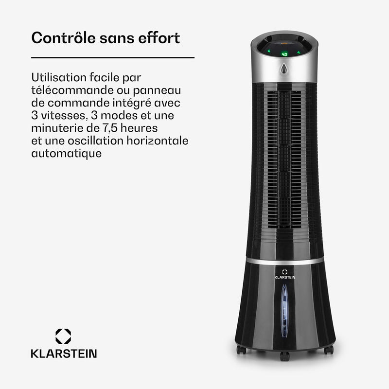 Skyscraper Ice 4-in-1 Rafraîchisseur d'air et  Ventilateur 180 m³/h 30 W Oscillation mobile Télécommande