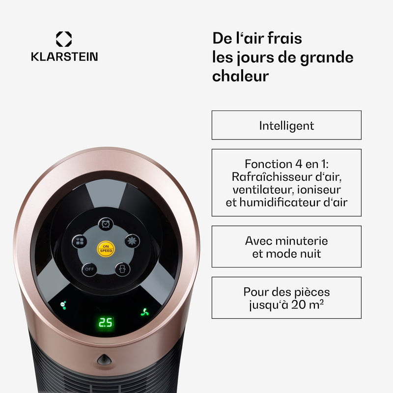 Skyscraper Ice 4-in-1 Rafraîchisseur d'air et  Ventilateur 180 m³/h 30 W Oscillation mobile Télécommande