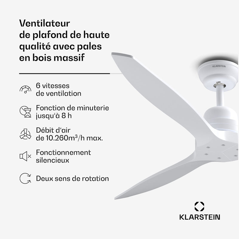 Santa Elena Smart ventilateur de plafond 52 | 10260m³/h | 6 vitesses | télécommande | connecté